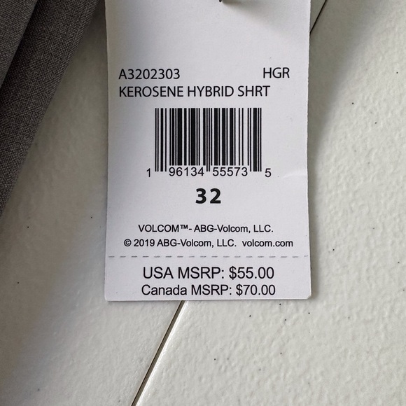 Volcom Kerosene Hybrid Shorts Size 32 Men Gray Pockets Surf Beach Cruise Stretch - Picture 14 of 16